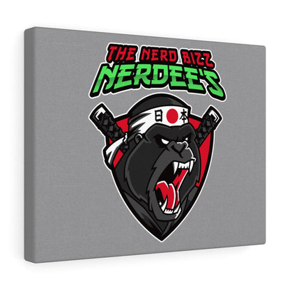 Nerdee's "Gorilla Samurai" Gray Background  - Canvas Gallery Wraps