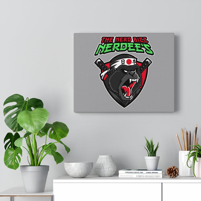 Nerdee's "Gorilla Samurai" Gray Background  - Canvas Gallery Wraps