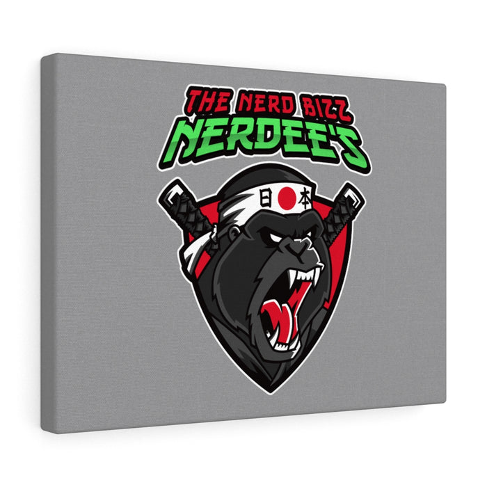 Nerdee's "Gorilla Samurai" Gray Background  - Canvas Gallery Wraps