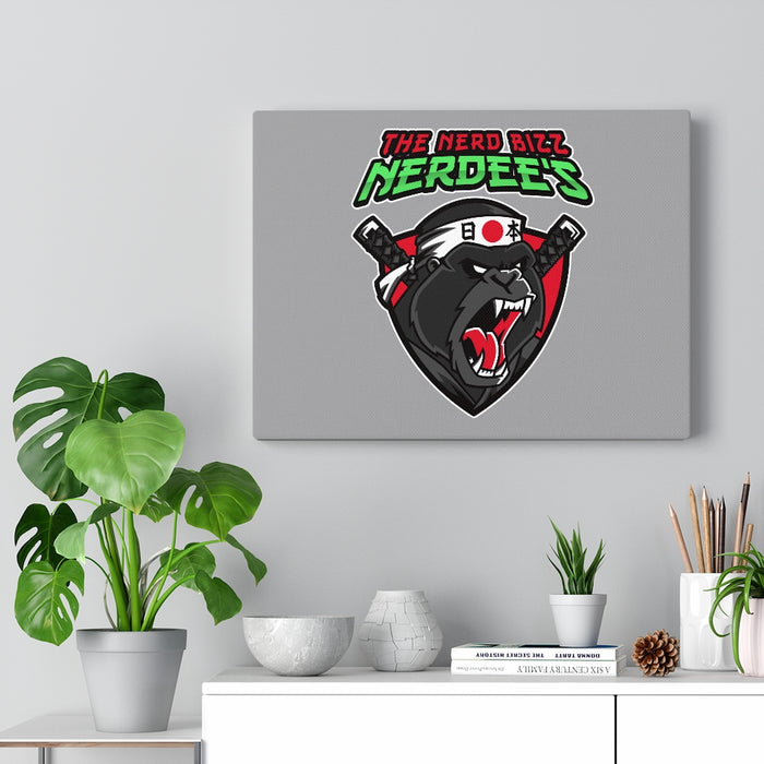 Nerdee's "Gorilla Samurai" Gray Background  - Canvas Gallery Wraps