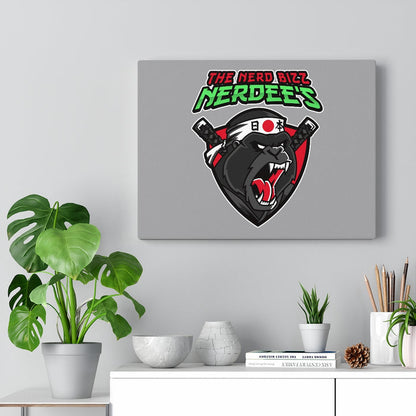 Nerdee's "Gorilla Samurai" Gray Background  - Canvas Gallery Wraps
