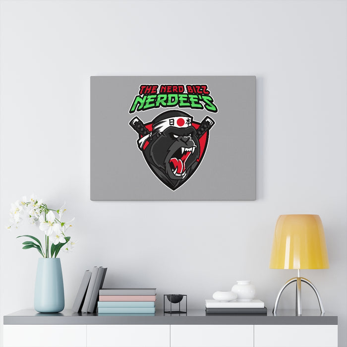 Nerdee's "Gorilla Samurai" Gray Background  - Canvas Gallery Wraps