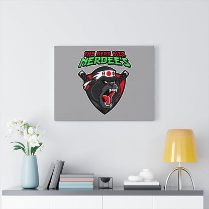 Nerdee's "Gorilla Samurai" Gray Background  - Canvas Gallery Wraps
