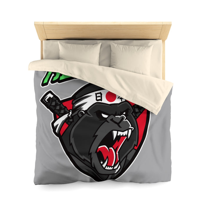 Nerdee's "Gorilla Samurai" Gray Microfiber Duvet Cover