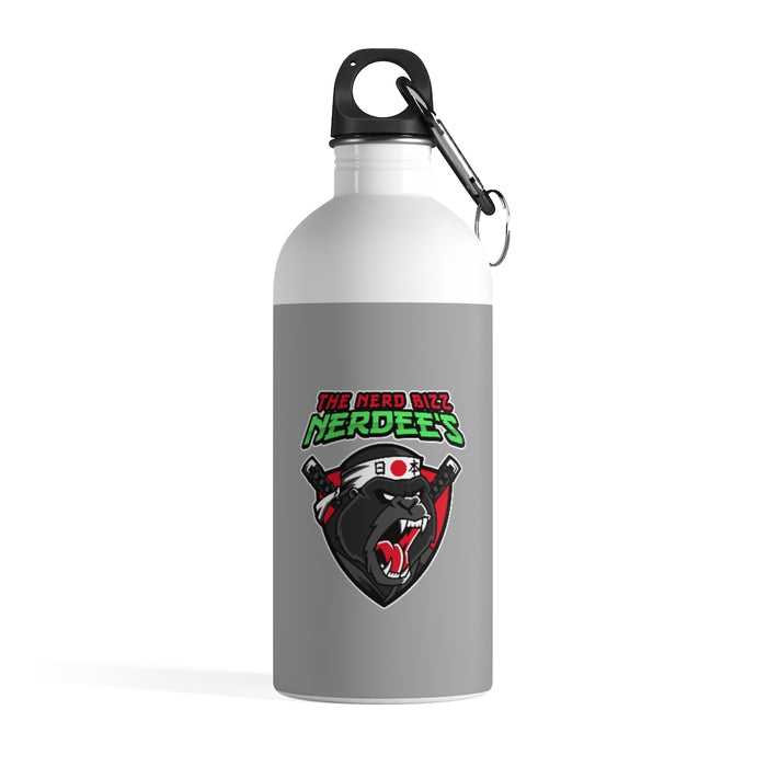 Nerdee's "Gorilla Samurai" Gray Stainless Steel Water Bottle