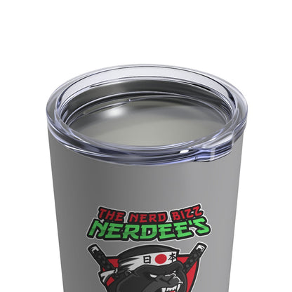 Nerdee's "Gorilla Samurai" Gray Tumbler 10oz