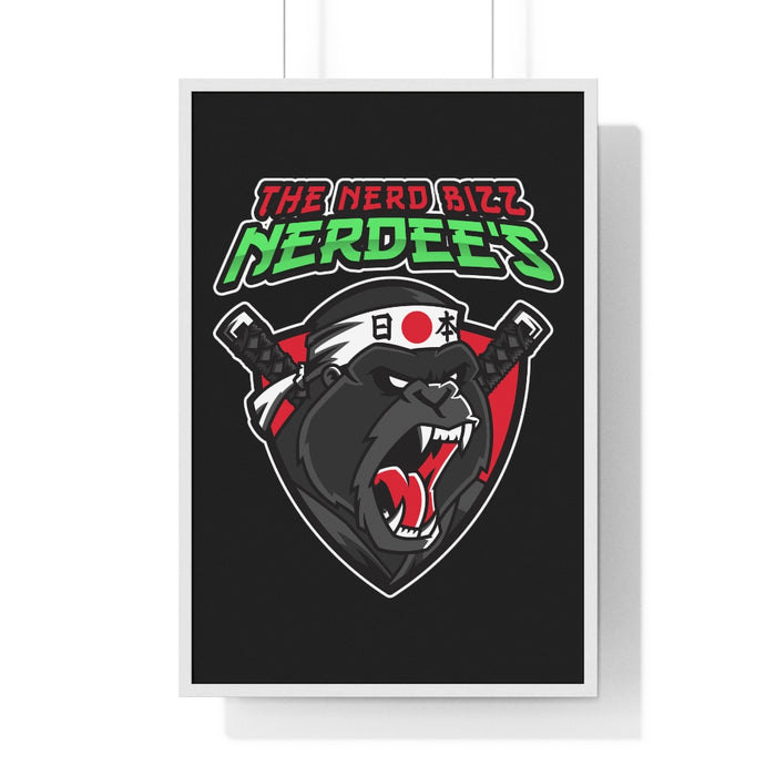 Nerdee's "Gorilla Samurai" Premium Framed Vertical Poster