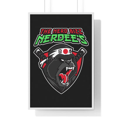 Nerdee's "Gorilla Samurai" Premium Framed Vertical Poster