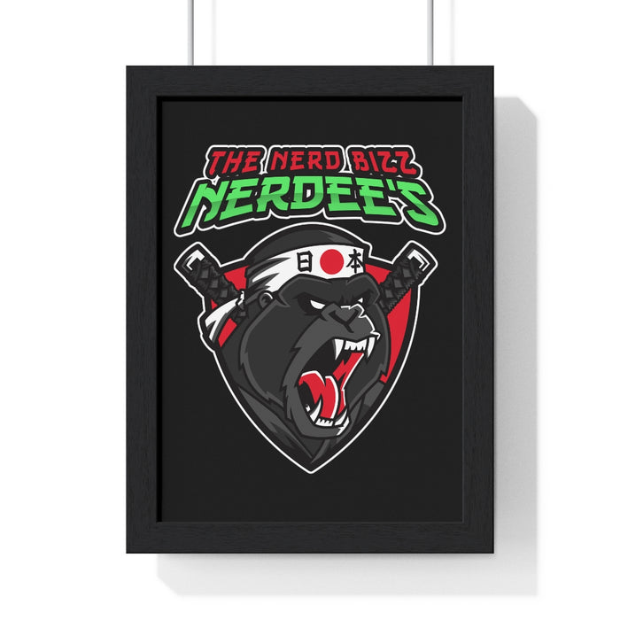 Nerdee's "Gorilla Samurai" Premium Framed Vertical Poster