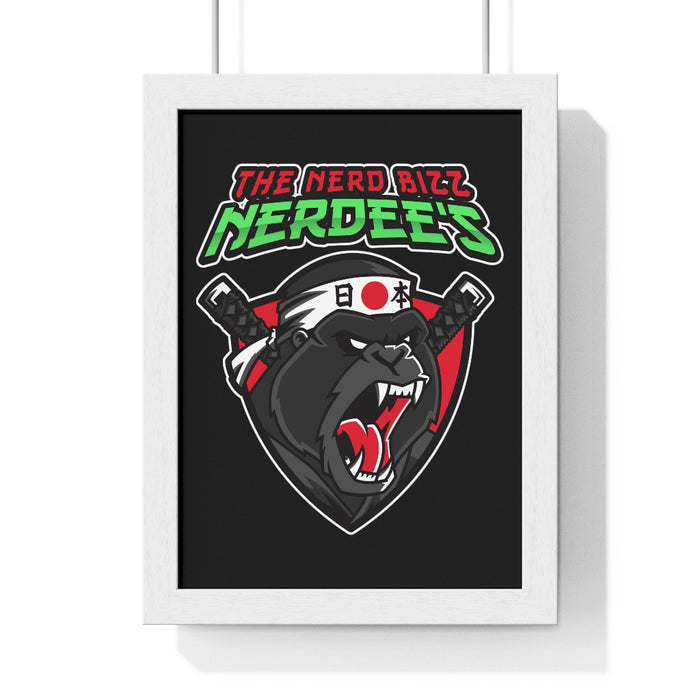 Nerdee's "Gorilla Samurai" Premium Framed Vertical Poster