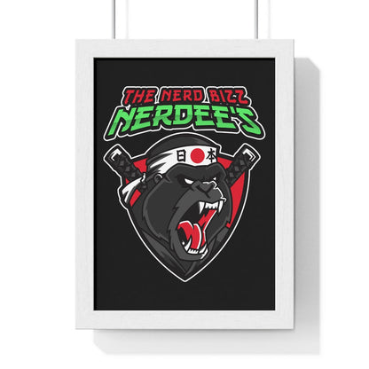 Nerdee's "Gorilla Samurai" Premium Framed Vertical Poster