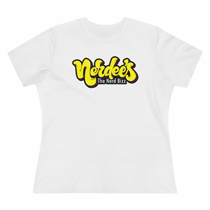 Nerdee's Grafitti Logo (Yellow Design 01) - Women's Premium Tee