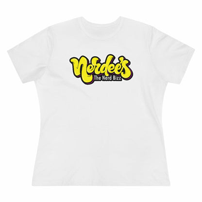 Nerdee's Grafitti Logo (Yellow Design 01) - Women's Premium Tee