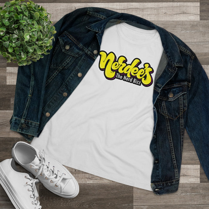 Nerdee's Grafitti Logo (Yellow Design 01) - Women's Premium Tee