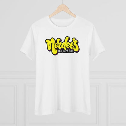 Nerdee's Grafitti Logo (Yellow Design 01) - Women's Premium Tee