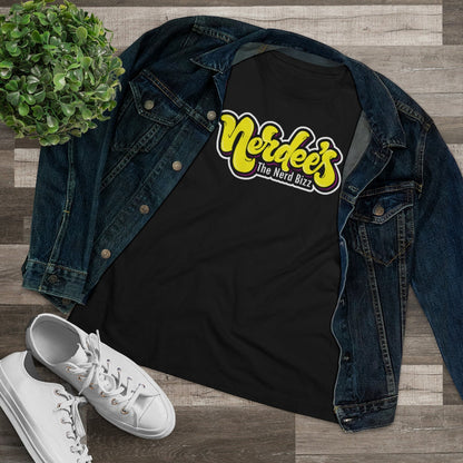 Nerdee's Grafitti Logo (Yellow Design 01) - Women's Premium Tee