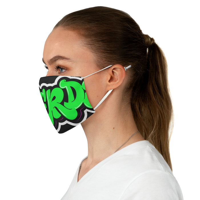 Nerdee's Green Logo Close-Up Fabric Face Mask - Black