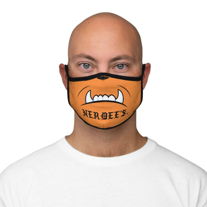 Nerdee's "Mean Underbite" (Design 01) - Fitted Polyester Face Mask - Light Orange