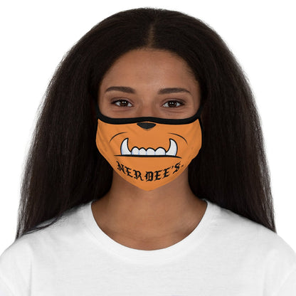 Nerdee's "Mean Underbite" (Design 01) - Fitted Polyester Face Mask - Light Orange