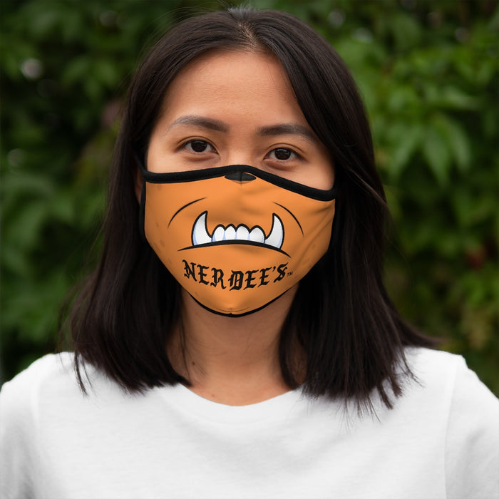 Nerdee's "Mean Underbite" (Design 01) - Fitted Polyester Face Mask - Light Orange