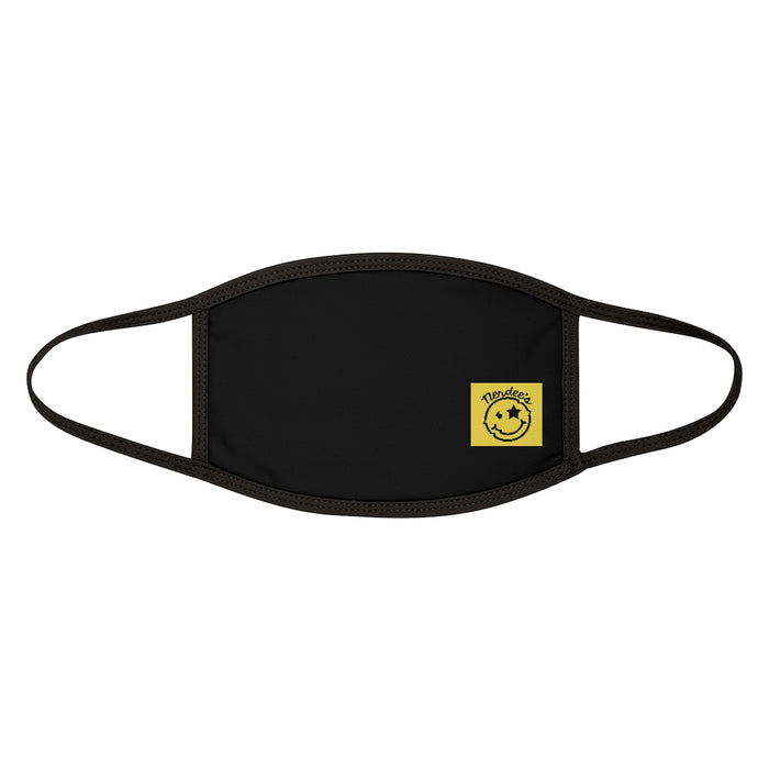 Nerdee's "Mr. Smiley" Emblem (Gold) - Mixed-Fabric Face Mask