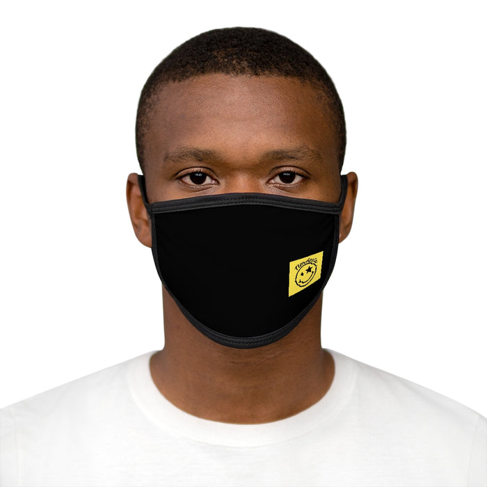 Nerdee's "Mr. Smiley" Emblem (Gold) - Mixed-Fabric Face Mask