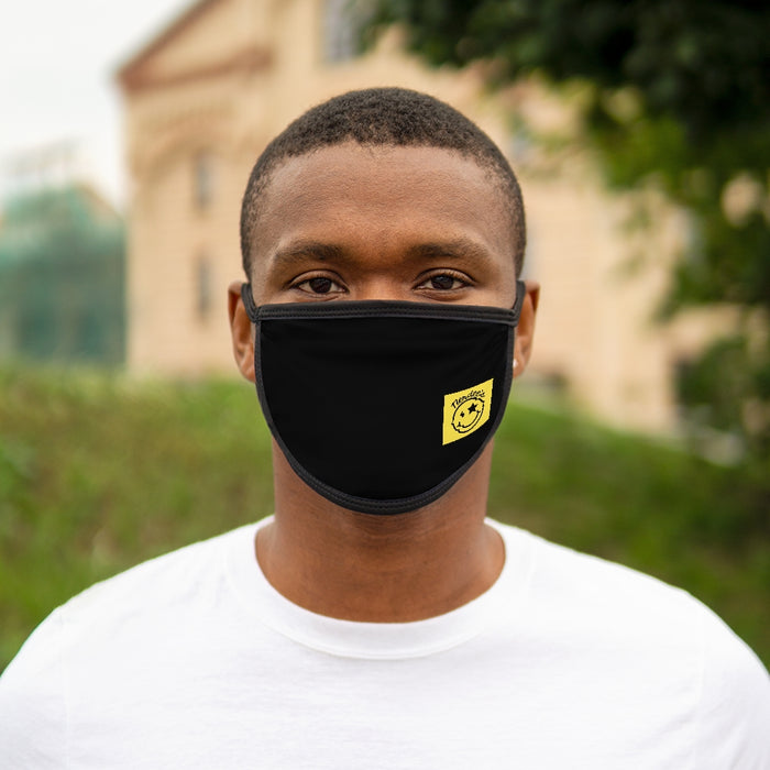Nerdee's "Mr. Smiley" Emblem (Gold) - Mixed-Fabric Face Mask