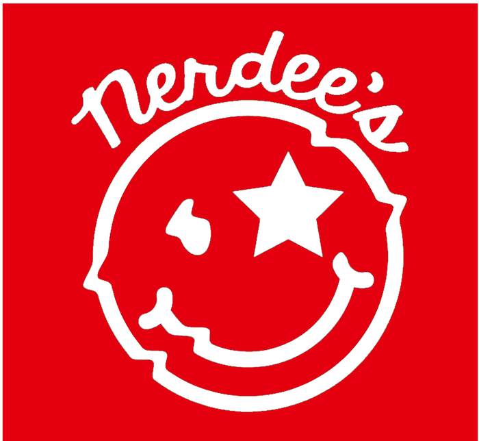 Nerdee's "Mr. Smiley" Emblem (Red) - Mixed-Fabric Face Mask