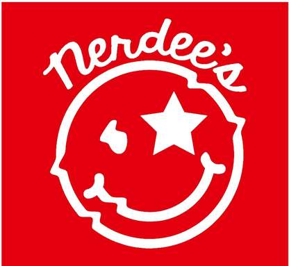 Nerdee's "Mr. Smiley" Emblem (Red) - Mixed-Fabric Face Mask