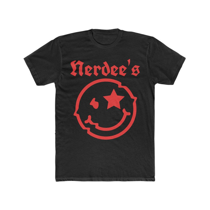 Nerdee's "Mr. Smiley" (Red) - Men's Cotton Crew Tee