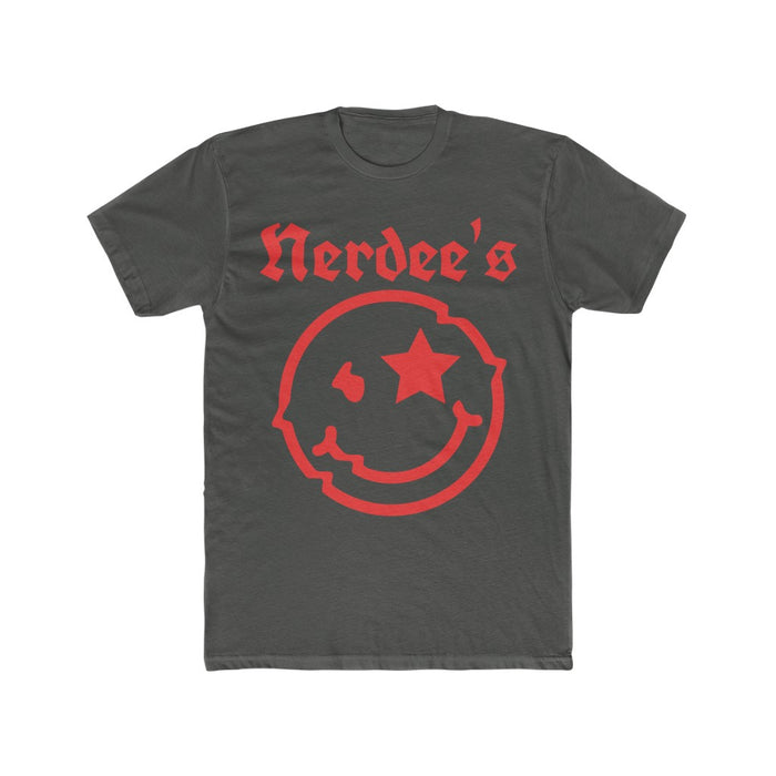 Nerdee's "Mr. Smiley" (Red) - Men's Cotton Crew Tee