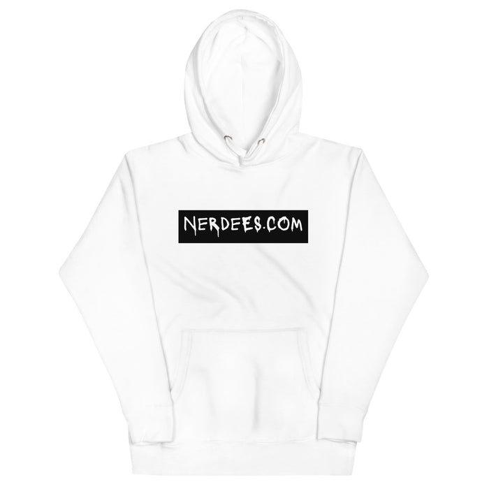 Nerdee's "Nerdees.com Black Label" - Unisex Hoodie (White)