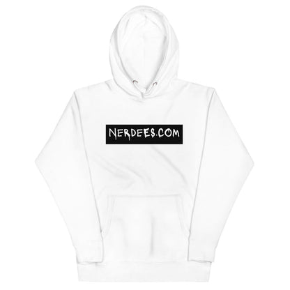 Nerdee's "Nerdees.com Black Label" - Unisex Hoodie (White)