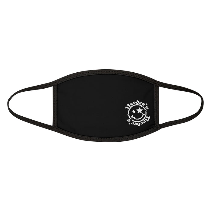 Nerdee's OE " Mr. Smiley" Logo (WHT Design 01) - Mixed-Fabric Face Mask - Black
