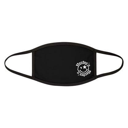 Nerdee's OE " Mr. Smiley" Logo (WHT Design 01) - Mixed-Fabric Face Mask - Black