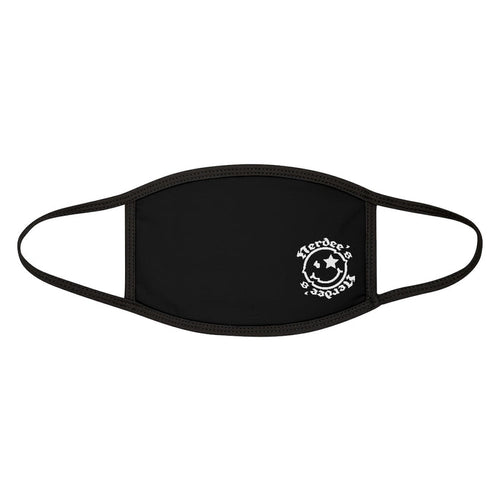 Nerdee's OE " Mr. Smiley" Logo (WHT Design 01) - Mixed-Fabric Face Mask - Black