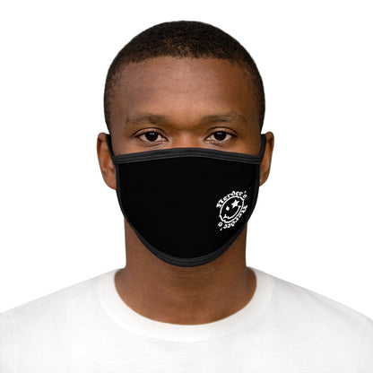 Nerdee's OE " Mr. Smiley" Logo (WHT Design 01) - Mixed-Fabric Face Mask - Black