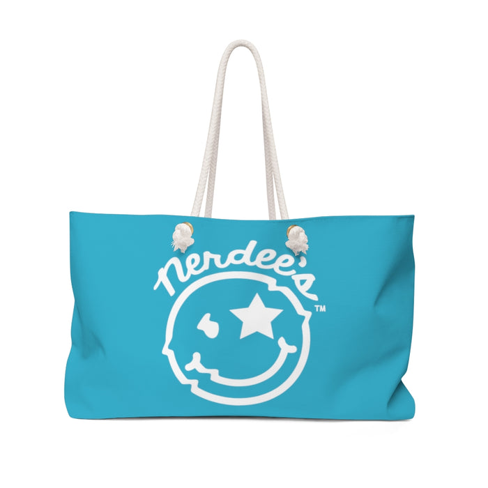 Nerdee's Official Logo  - Weekender Bag - Aqua/White