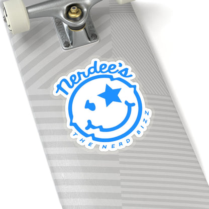 Nerdee's Official logo Decal (BLU/WHT) - Kiss-Cut Stickers