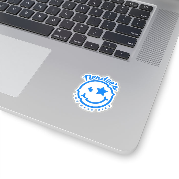 Nerdee's Official logo Decal (BLU/WHT) - Kiss-Cut Stickers
