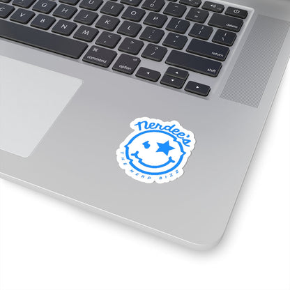 Nerdee's Official logo Decal (BLU/WHT) - Kiss-Cut Stickers