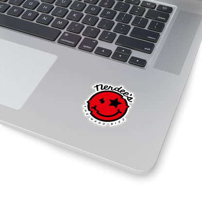 Nerdee's Official logo Decal (Red/BLK) - Kiss-Cut Stickers