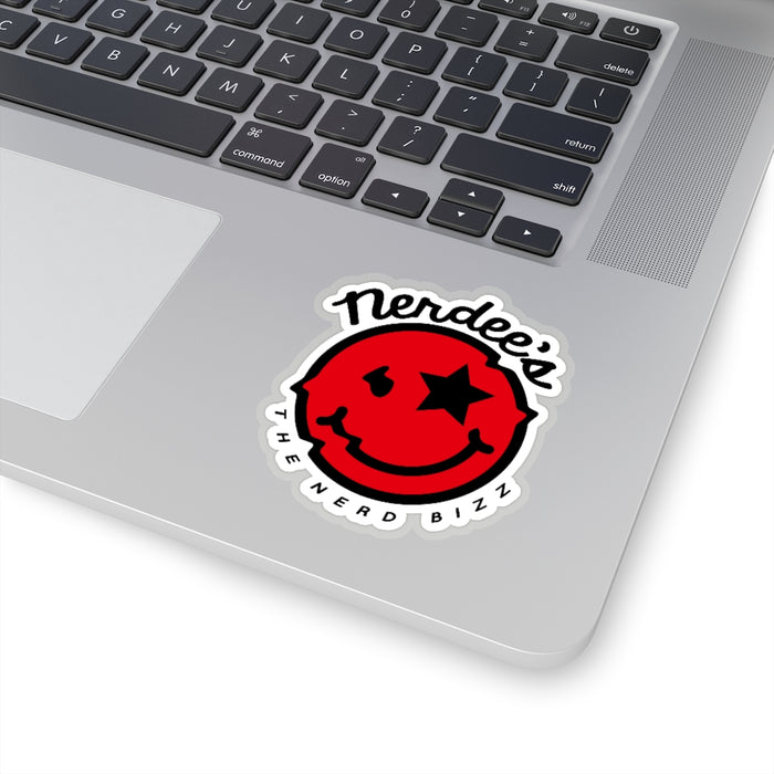 Nerdee's Official logo Decal (Red/BLK) - Kiss-Cut Stickers