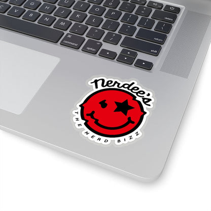 Nerdee's Official logo Decal (Red/BLK) - Kiss-Cut Stickers