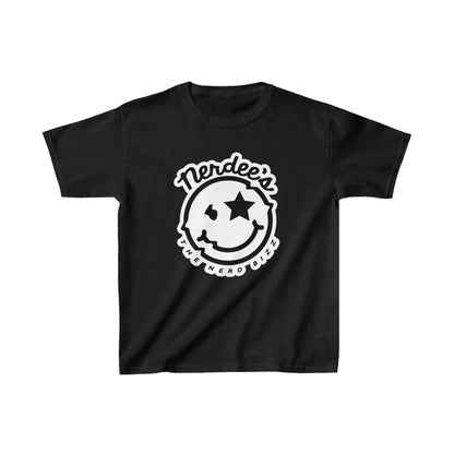 Nerdee's Official Logo "Mr. Smiley" (WHT Design 01) - Kids Heavy Cotton Tee