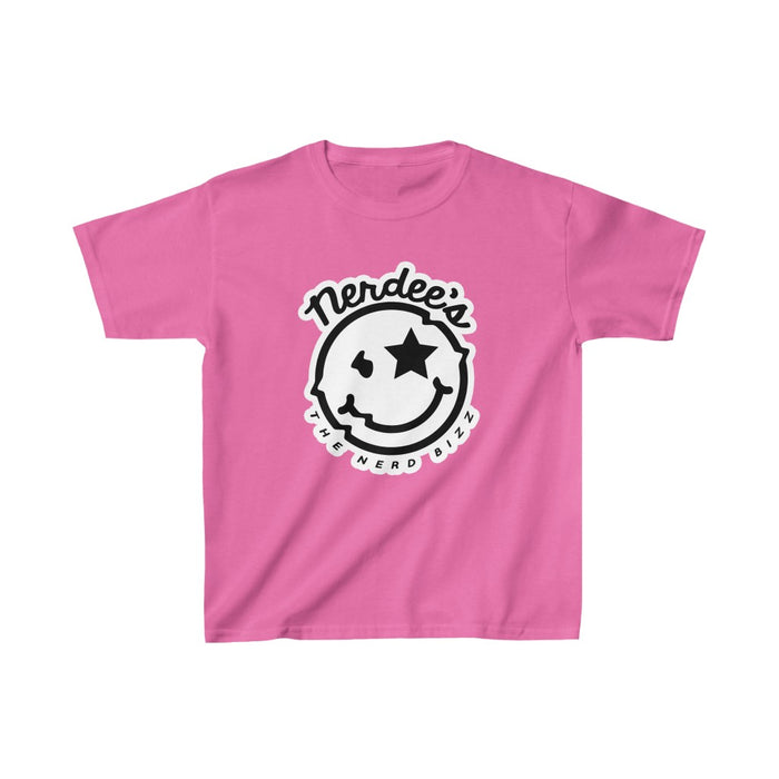 Nerdee's Official Logo "Mr. Smiley" (WHT Design 01) - Kids Heavy Cotton Tee