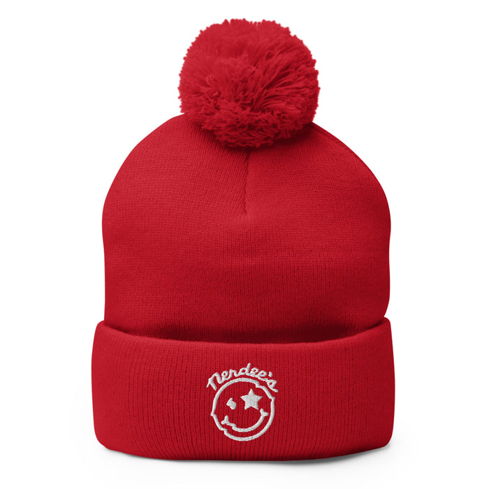 Nerdee's Official "Mr. Smiley" Logo Pom-Pom Beanie