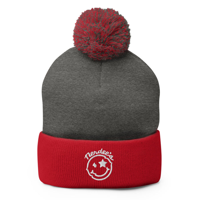 Nerdee's Official "Mr. Smiley" Logo Pom-Pom Beanie