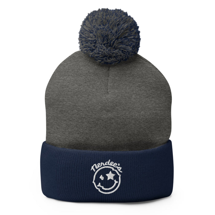 Nerdee's Official "Mr. Smiley" Logo Pom-Pom Beanie
