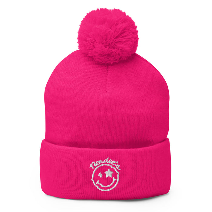 Nerdee's Official "Mr. Smiley" Logo Pom-Pom Beanie